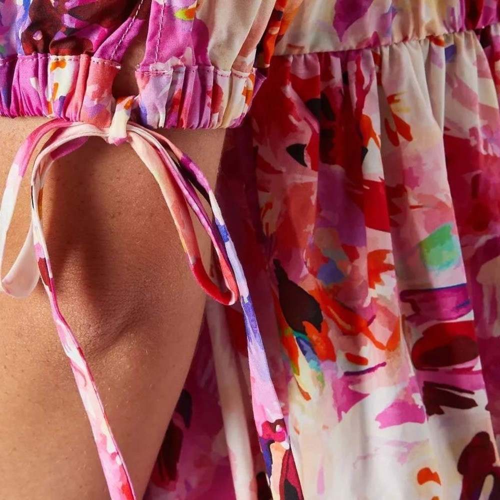 NEW Ulla Johnson Collage Dress Women 4 Azalea Tiered Cotton Silk Midi SOLD OUT! - Picture 15 of 15